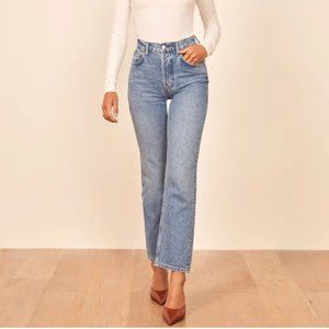 REFORMATION CYNTHIA HIGH RISE STRAIGHT JEANS in COLORADO Size 24 *Sustainable*